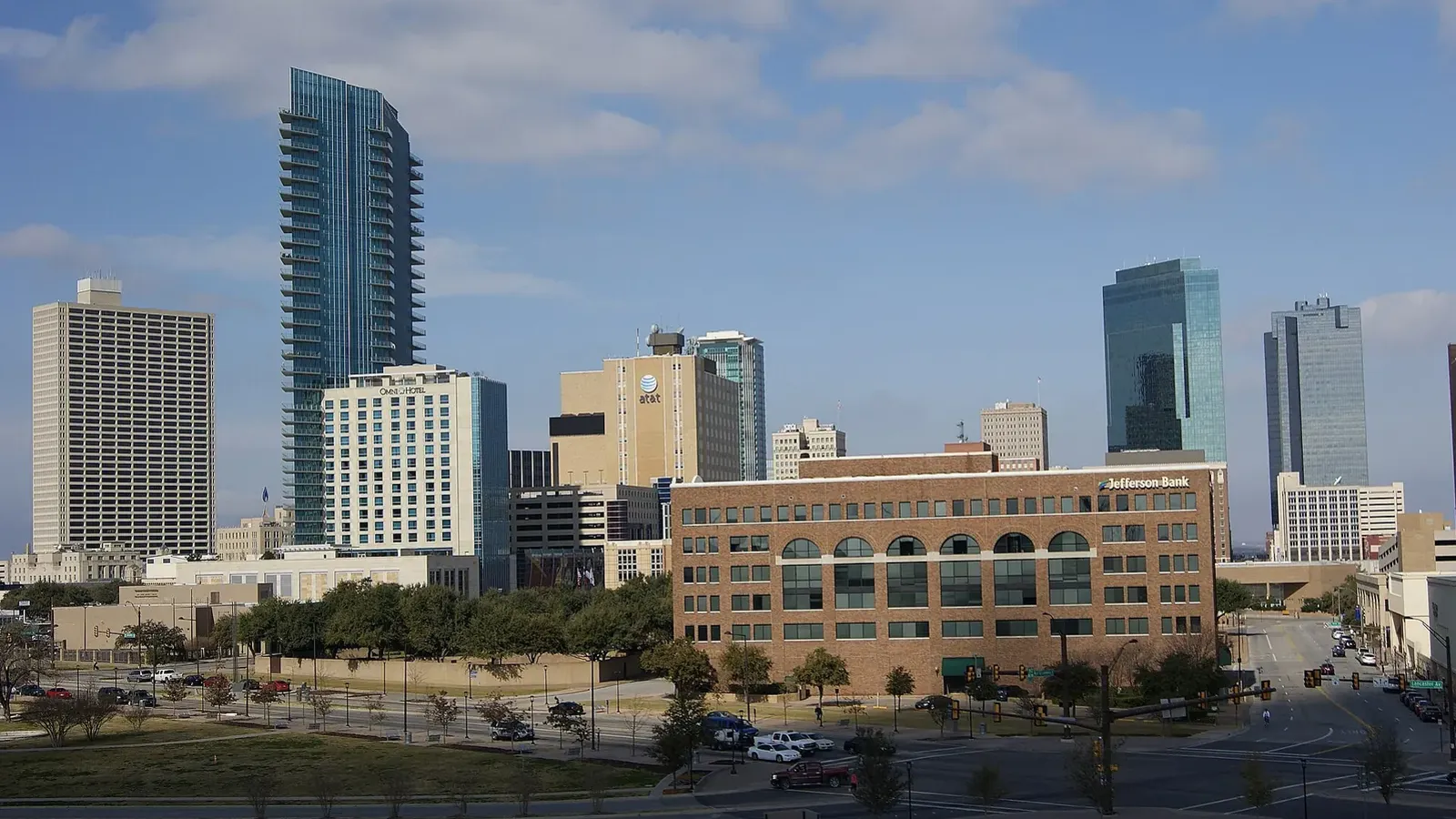 Downtown Fort Worth skyline at sunset