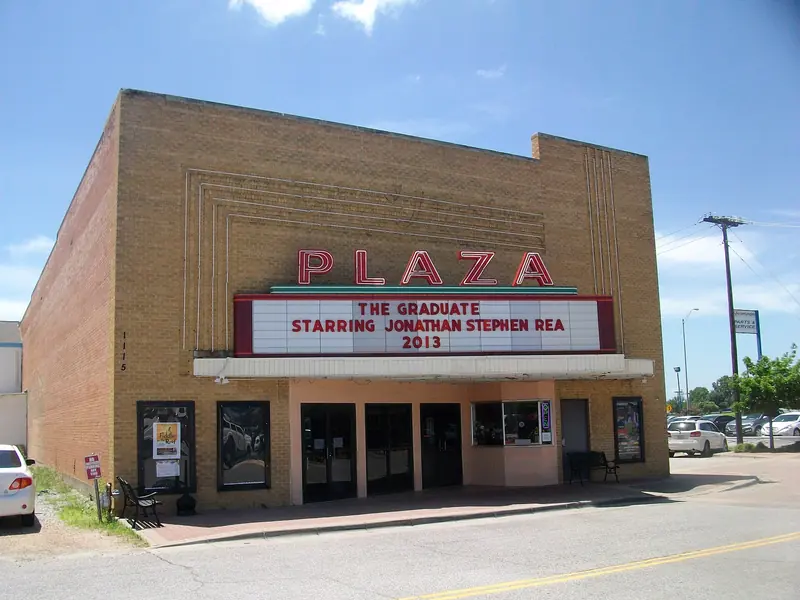Historic Plaza Theater on the downtown square in Carrollton, Texas