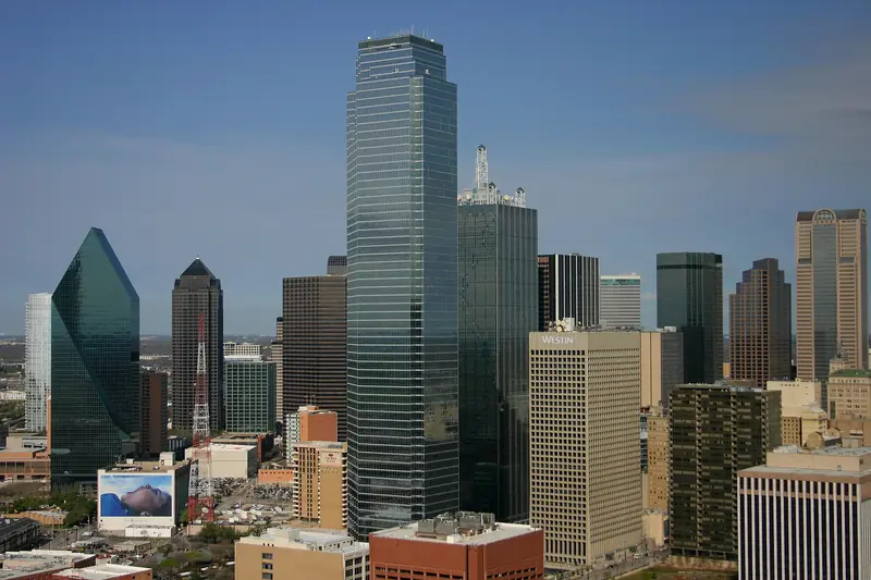 Downtown Dallas towers on a clear day