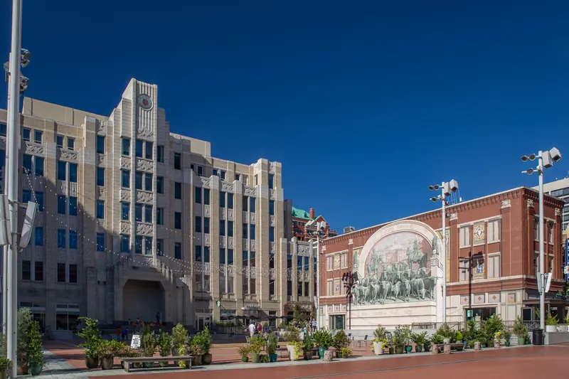 Sundance Square Plaza in downtown Fort Worth, Texas