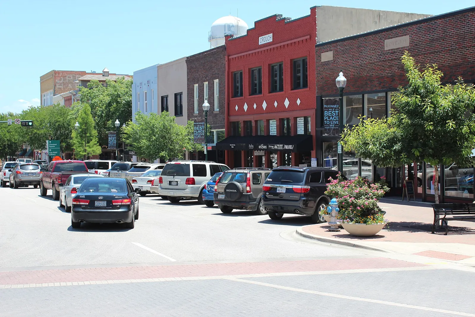 Shops on the historic downtown square in McKinney, Texas