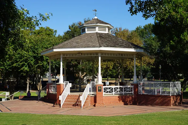 Gazebo in Haggard Park in historic Downtown Plano, Texas